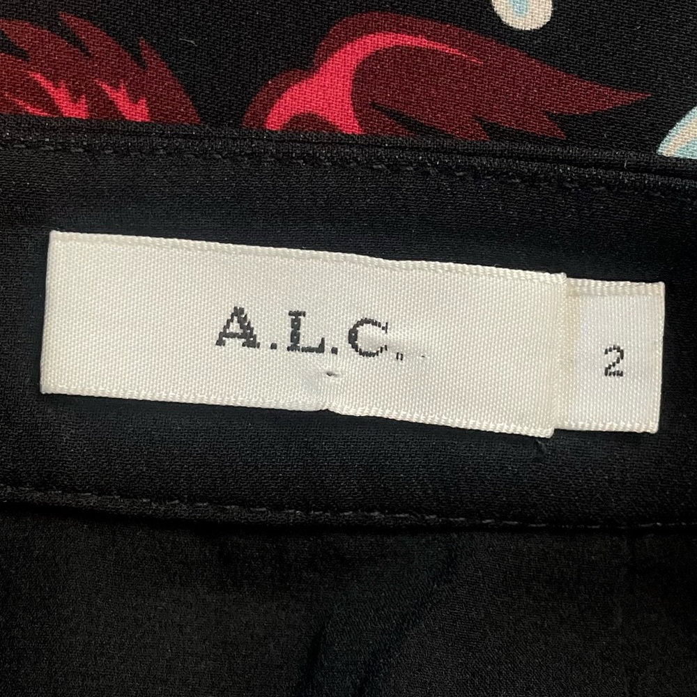 A.L.C. • Black/Multi Haley Garland Floral Silk Pencil Skirt, 2 - Picture 13 of 16